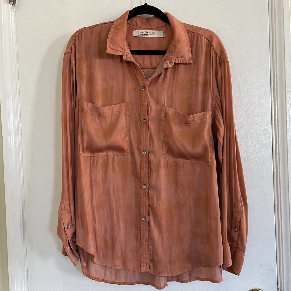 Free People We The Free Coral Button Down Shirt